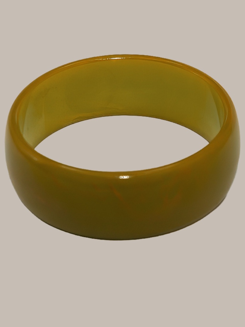 Vintage Olive Chartreuse Bakelite Bangle Bracelet 1” Wide Tested